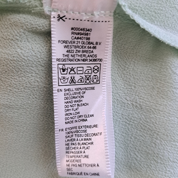 Forever 21 Mint Lace Collar Short Sleeve Blouse - Picture 6 of 6